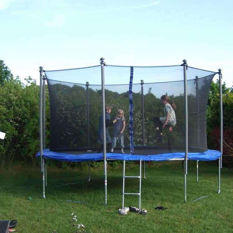 above ground trampoline with enclosure